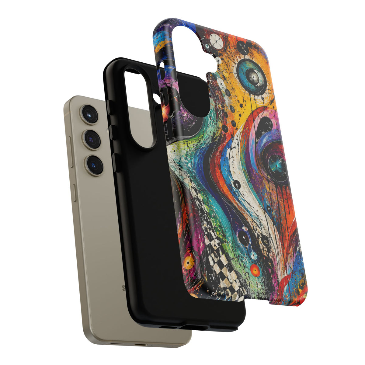 Abstract Cosmic Swirl Phone Case — Colorful Artistic iPhone Tough Case