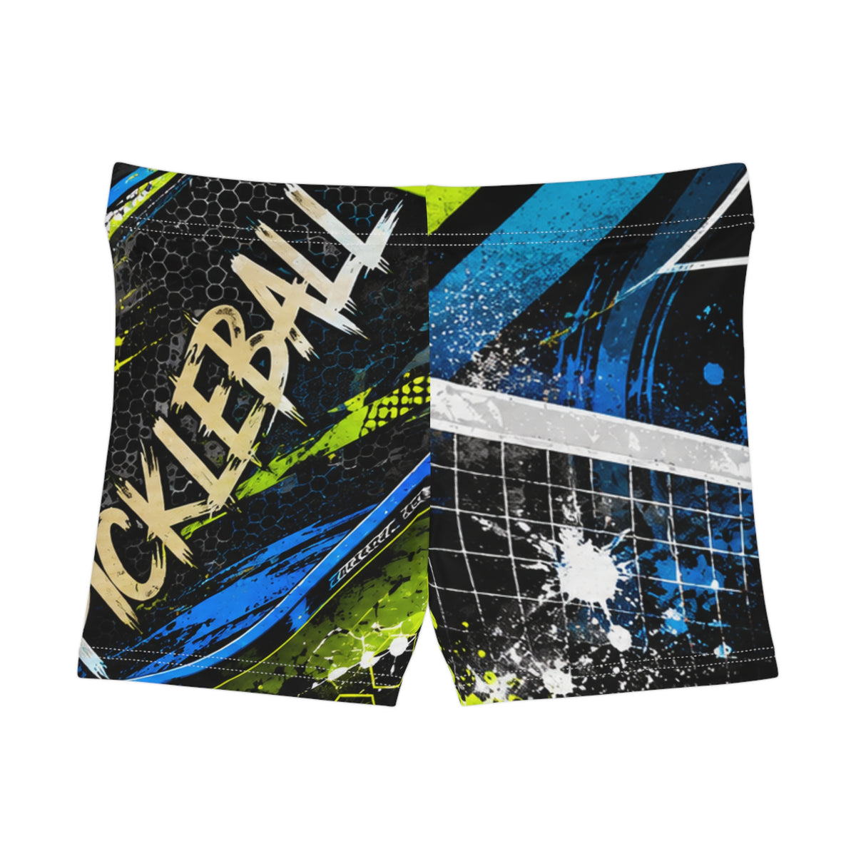 Pickleball Women's Athletic Shorts — Neon Splash Court Design