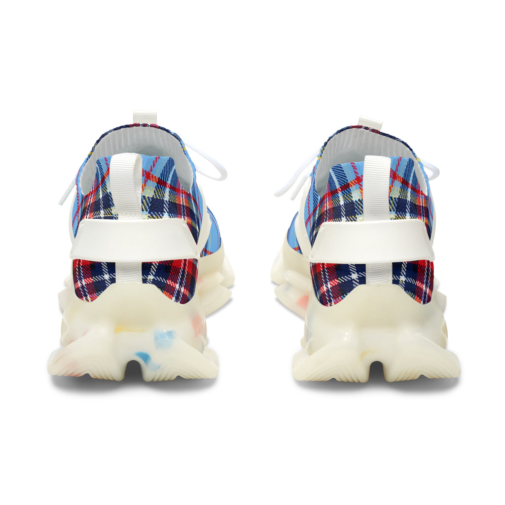 Plaid Mesh Sneakers — Women’s Lightweight Breathable Fashion Trainers