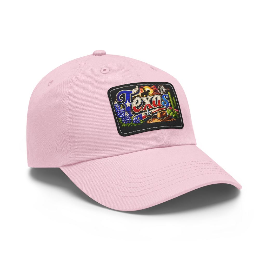 Texas Leather Patch Dad Hat | Retro Lone Star Patch Cap