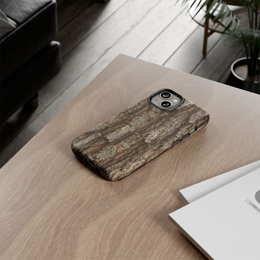 Bark Texture Phone Case - Rugged Woodland Camouflage for Nature Lovers