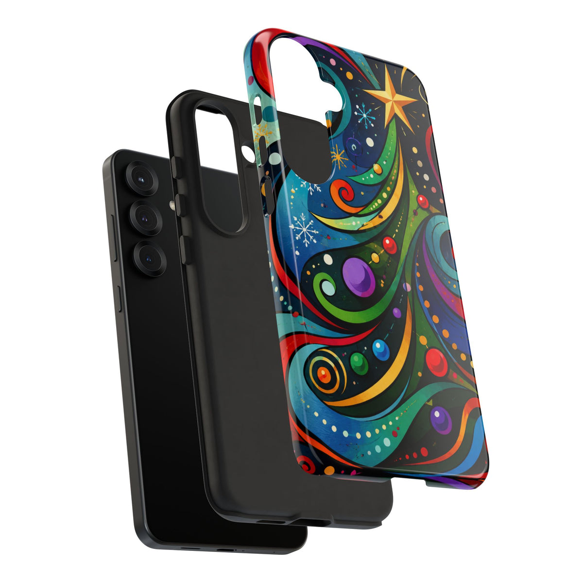 Colorful Swirl Christmas Tree Tough Phone Case