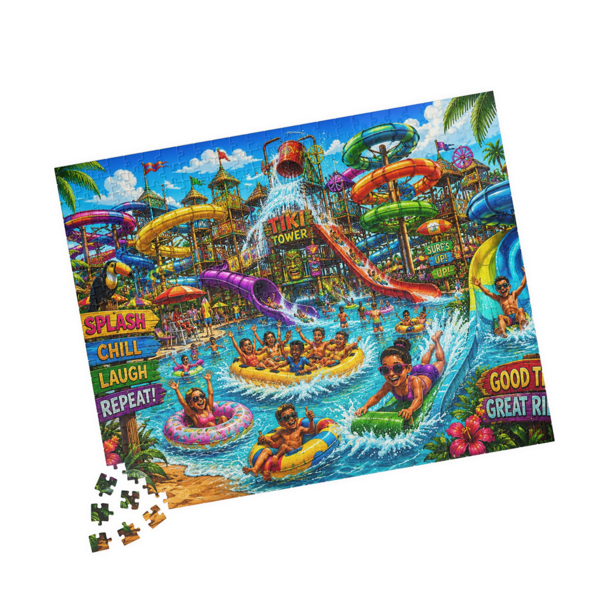 Waterpark Adventure Puzzle 520-piece | Colorful Summer Scene