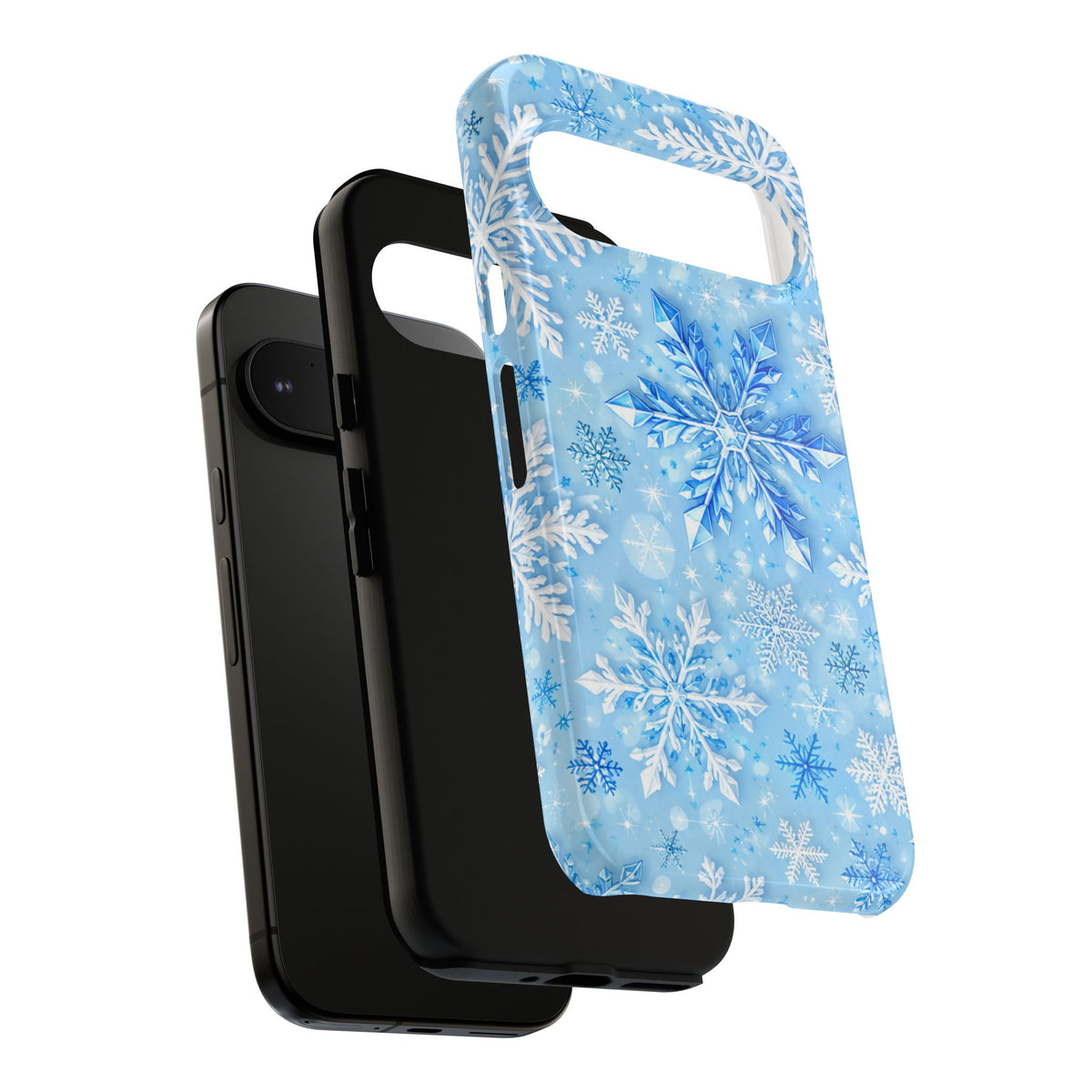 Winter Snowflake Tough Phone Case — Blue Holiday Protective Cover