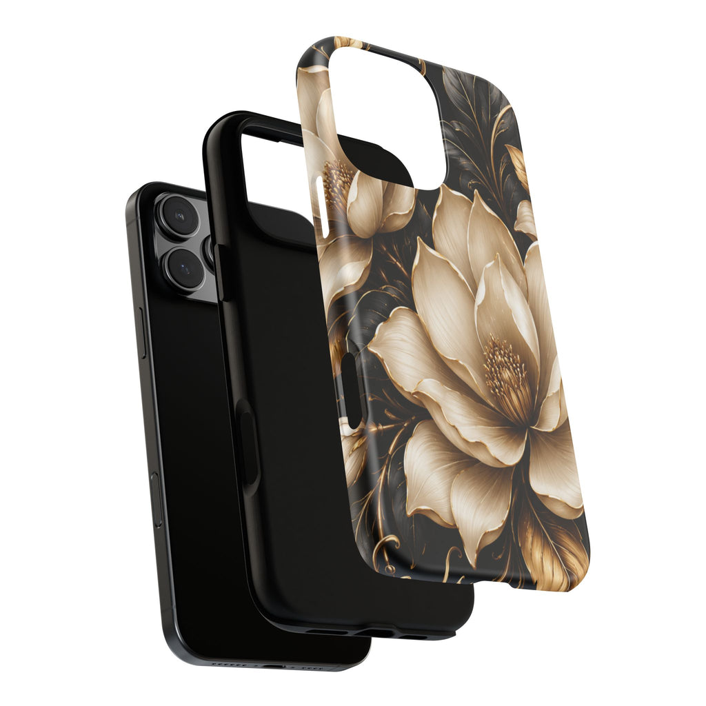 Floral Tough Case — Elegant Gold Magnolia Phone Case