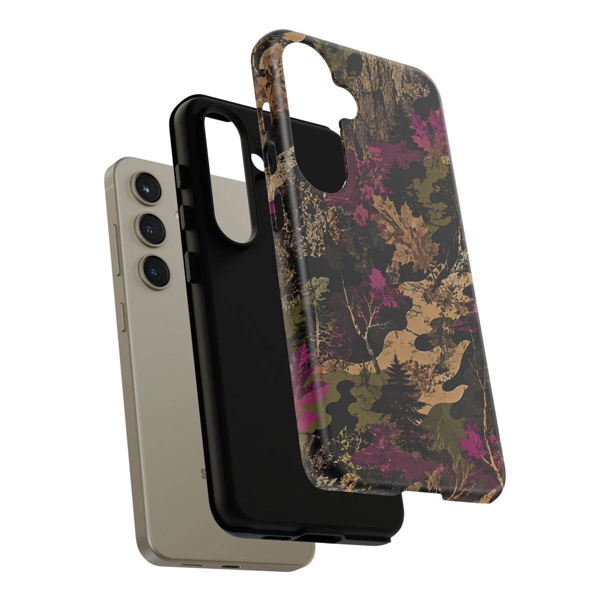 Camo Floral Tough Phone Case — Rugged Nature-Inspired Protection