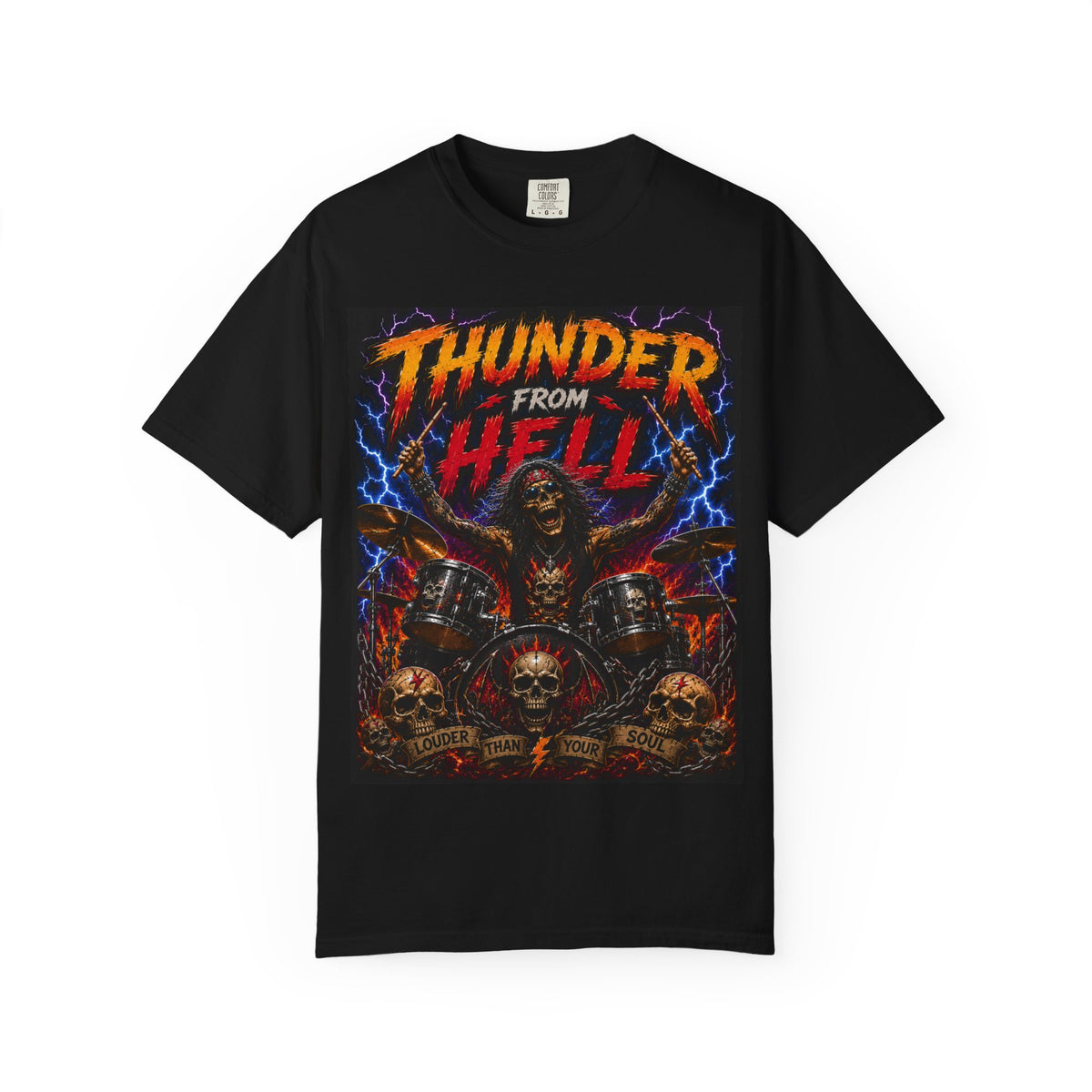 Thunder From Hell Rock N Roll Unisex Garment-Dyed T-shirt