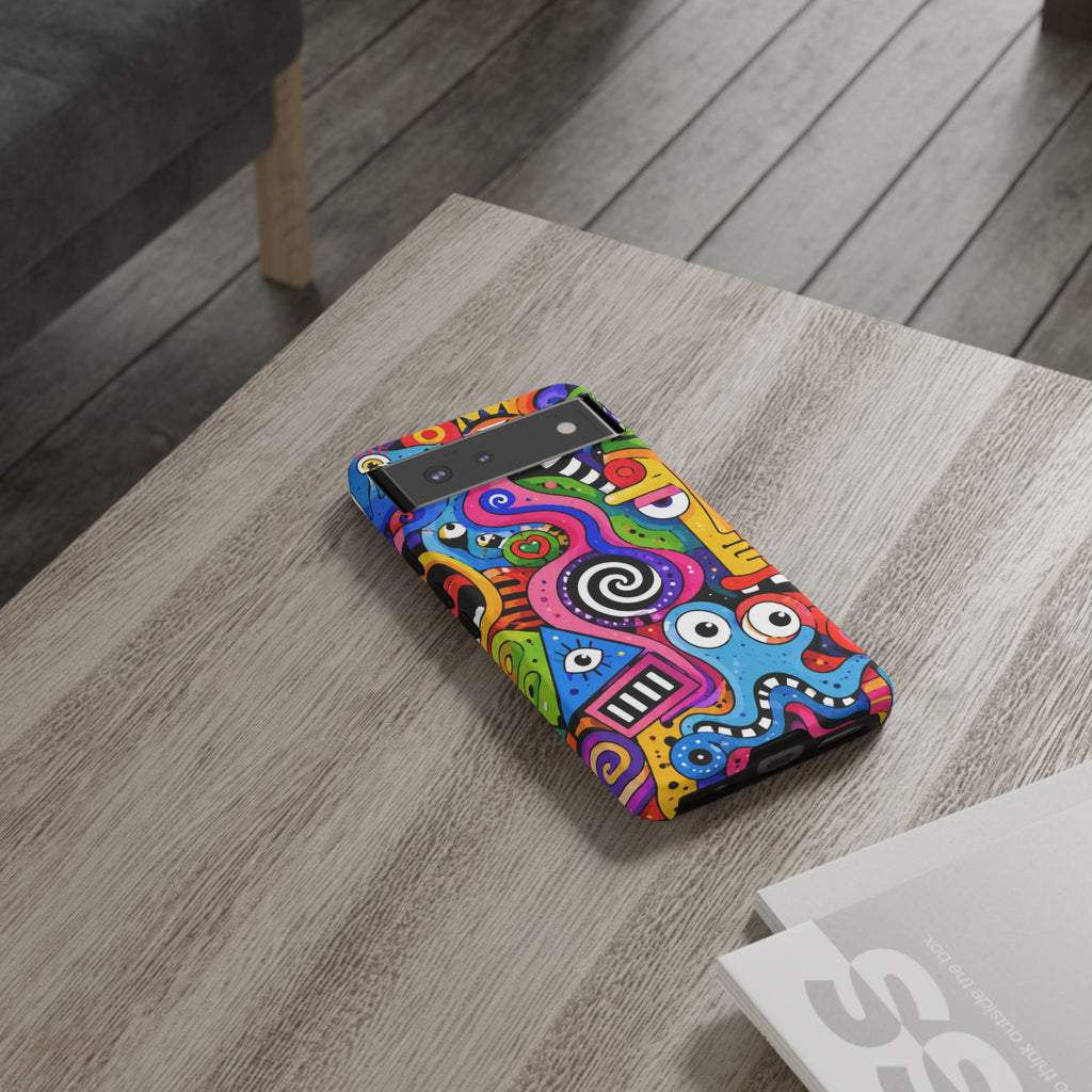 Colorful Abstract Doodle Tough Phone Case