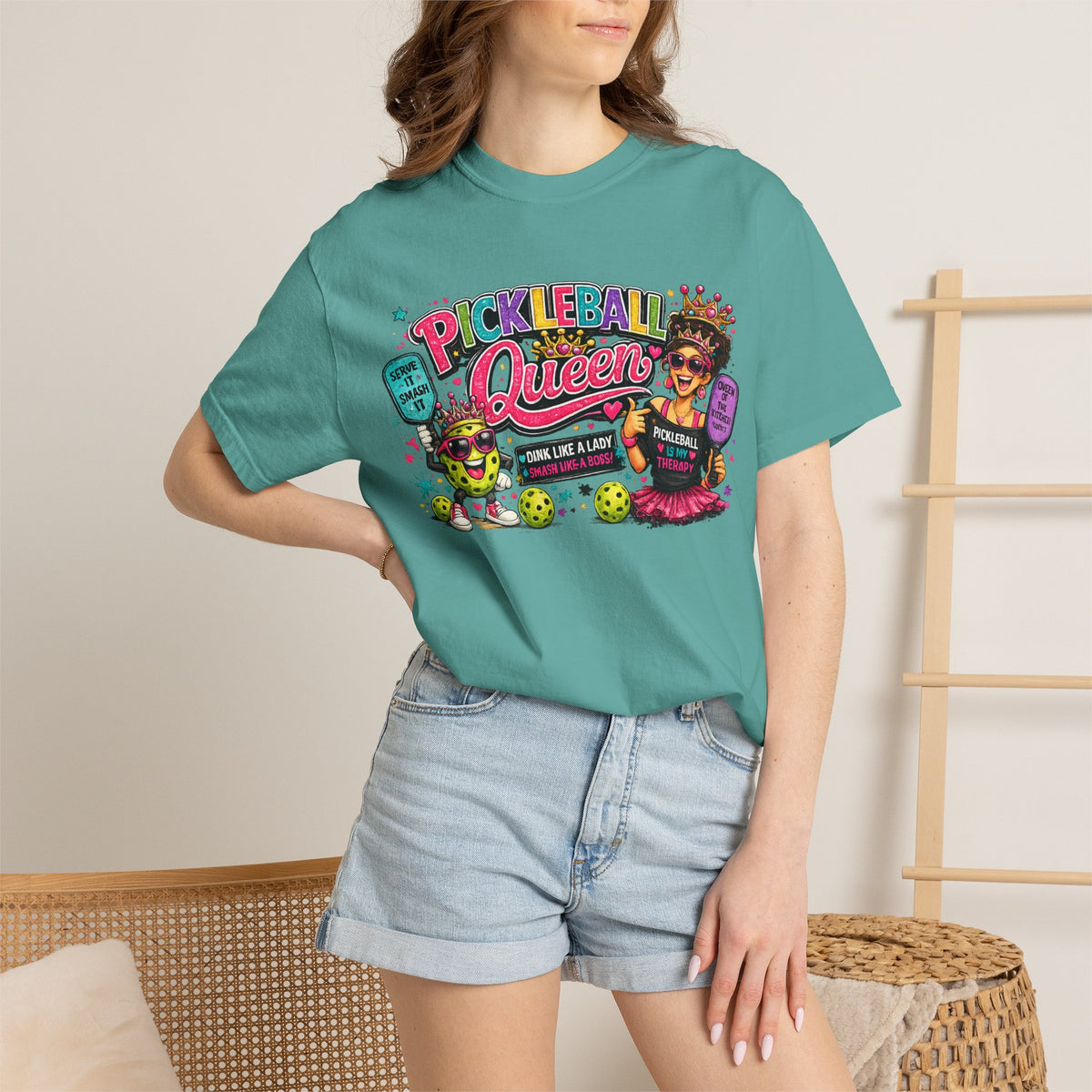 Pickleball Queen T-Shirt | Colorful Pickleball Graphic Tee