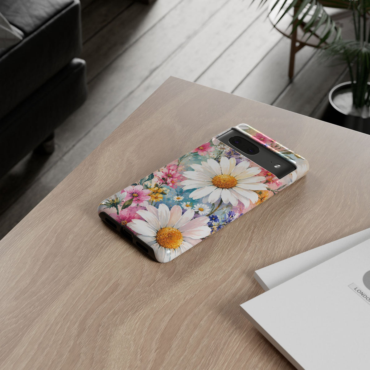 Floral Daisy Phone Case — Watercolor Daisies Protective Tough Case