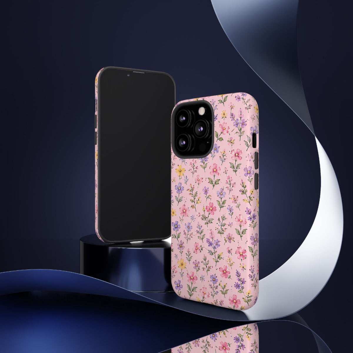 Floral Pink Tough Phone Case — Pastel Wildflower Protective Case