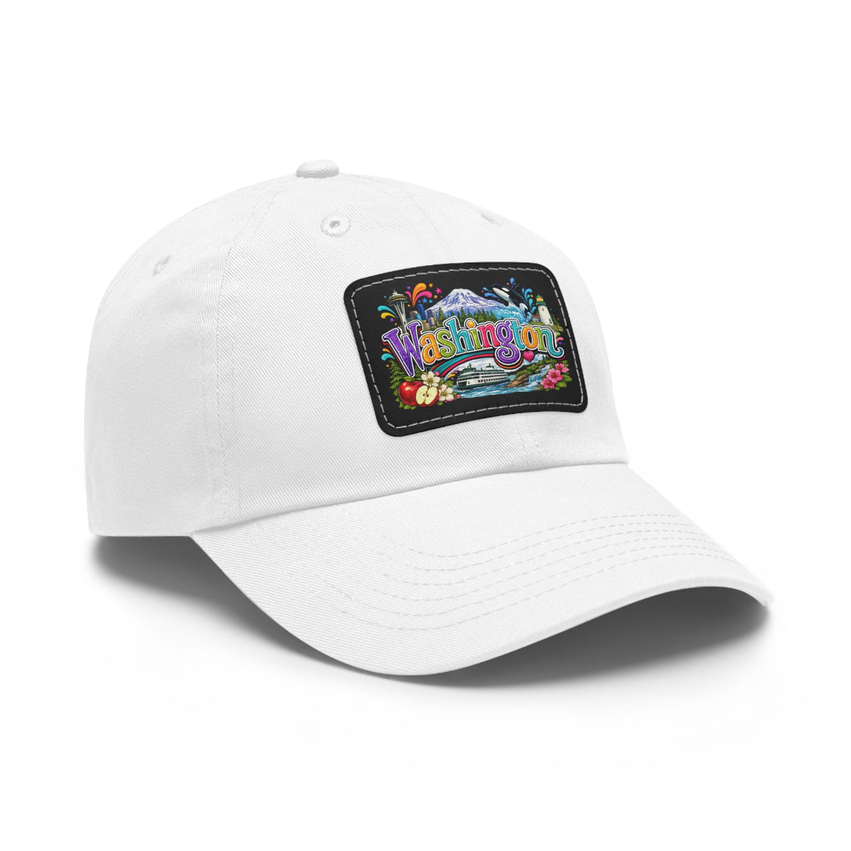 Washington State patch hat | leather rectangle dad hat