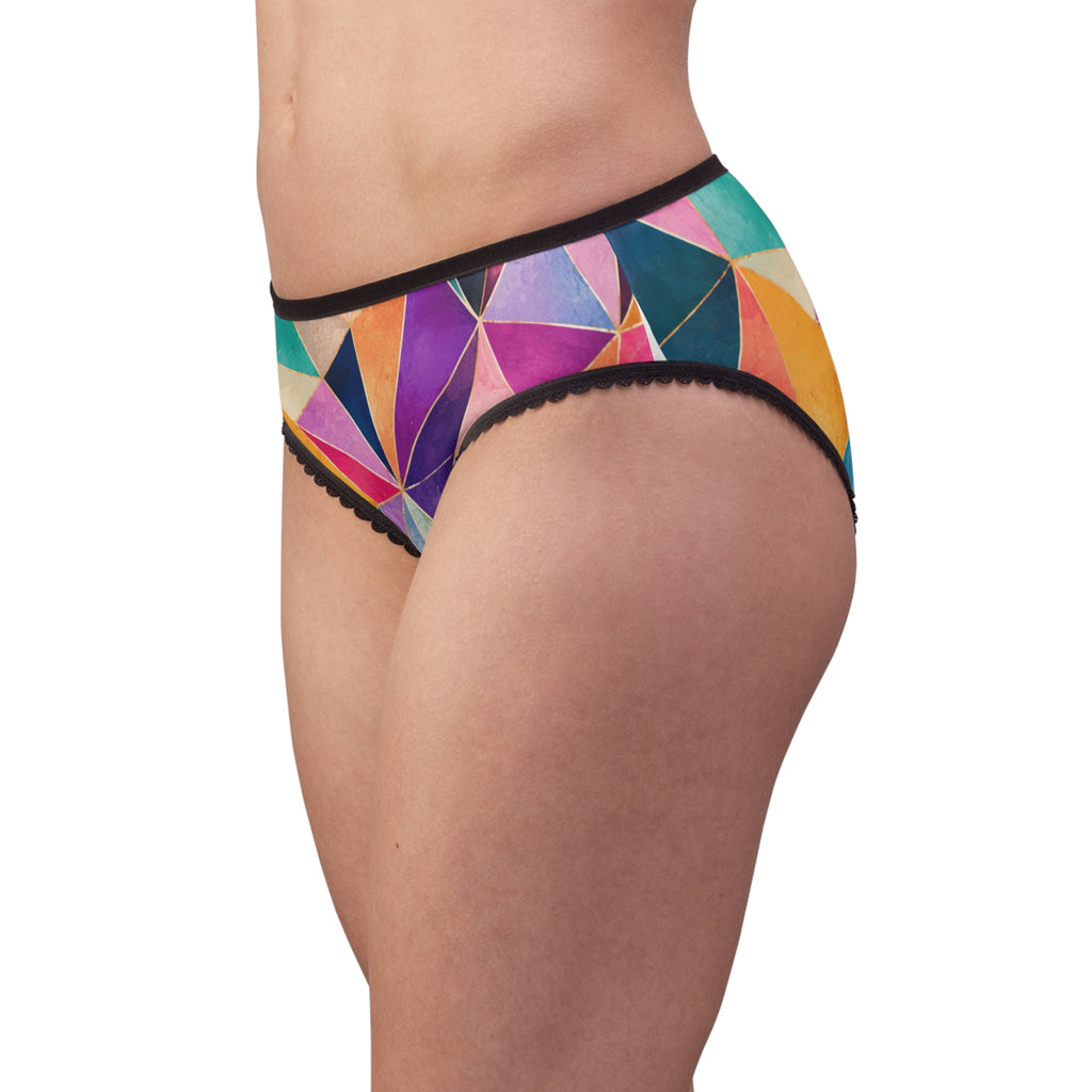 Colorful Geometric Women's Briefs — Vibrant Triangle Print All-Over Print