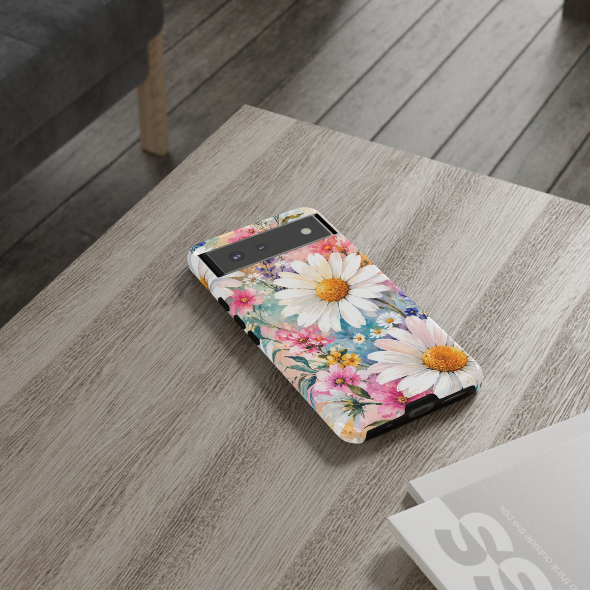 Floral Daisy Phone Case — Watercolor Daisies Protective Tough Case