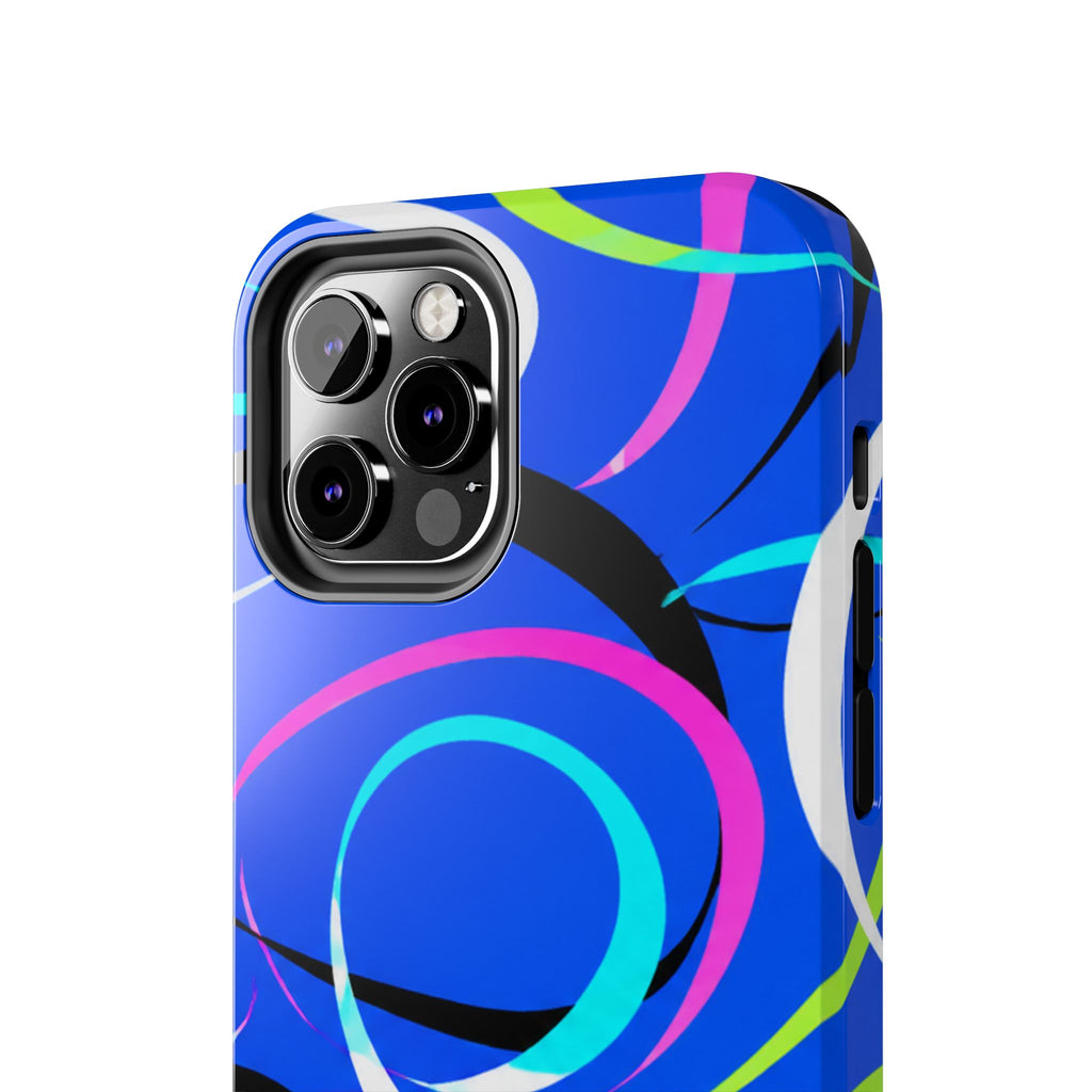 Tough Phone Case — Blue Abstract Swirl Protective Cover
