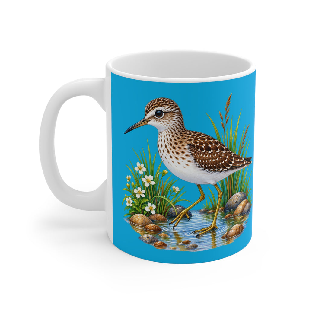 Sandpiper Bird Mug — Coastal Wildlife Ceramic Coffee Cup (11 oz)