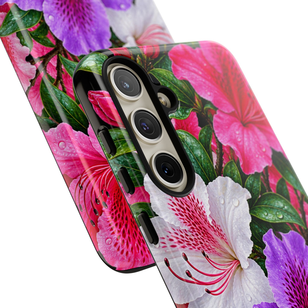 Floral Azalea Phone Case — Vibrant Pink & Purple Blossom Protection