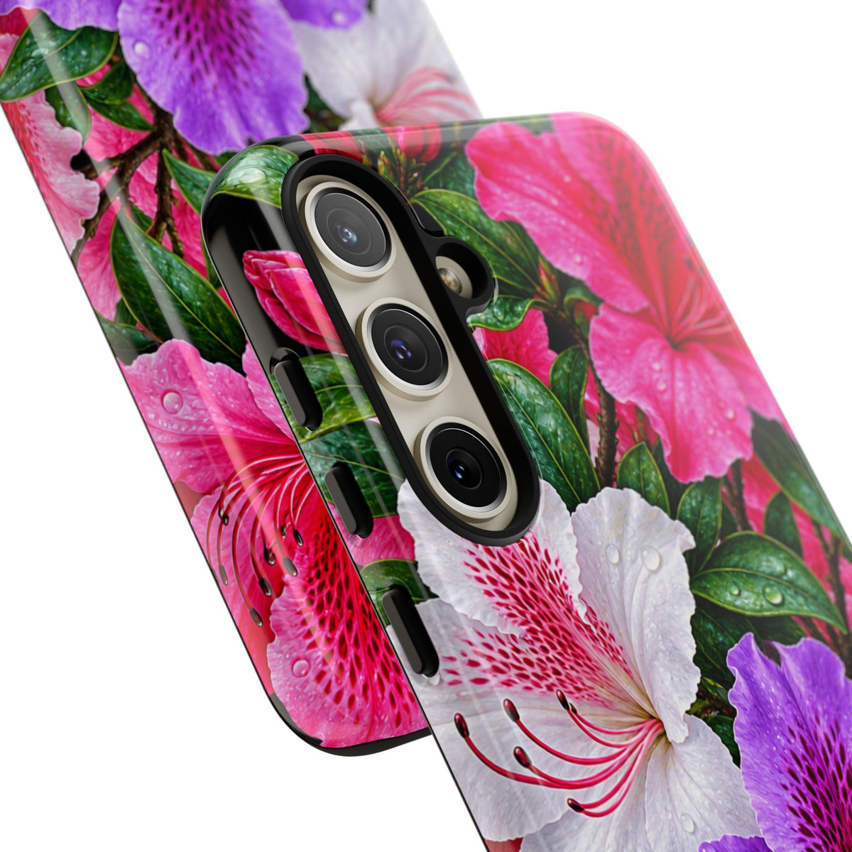 Floral Azalea Phone Case — Vibrant Pink & Purple Blossom Protection