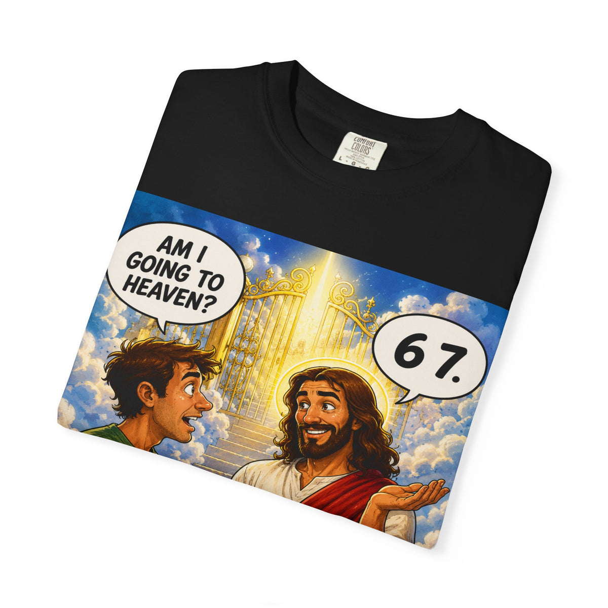 Am I Going to Heaven? Comic Illustration T-Shirt