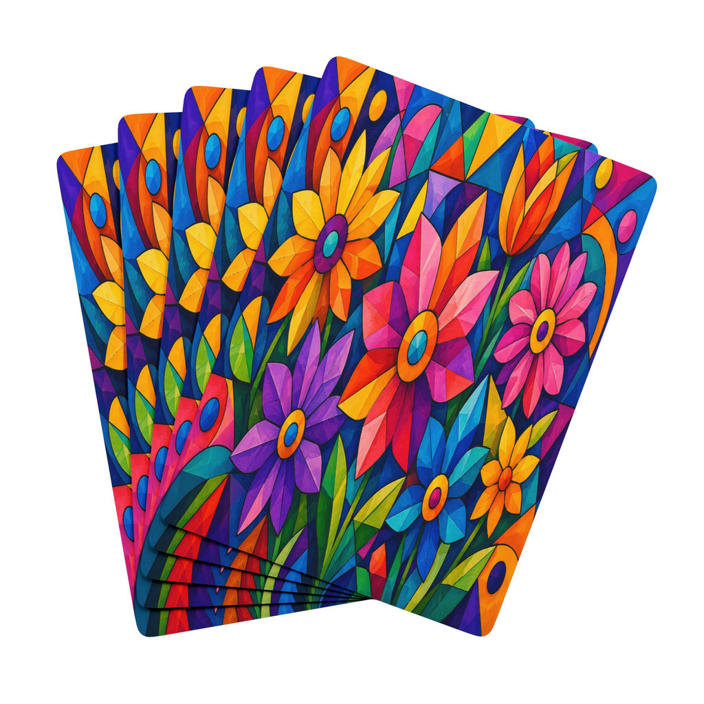 Colorful Floral Back Poker Playing Cards | Standard Deck