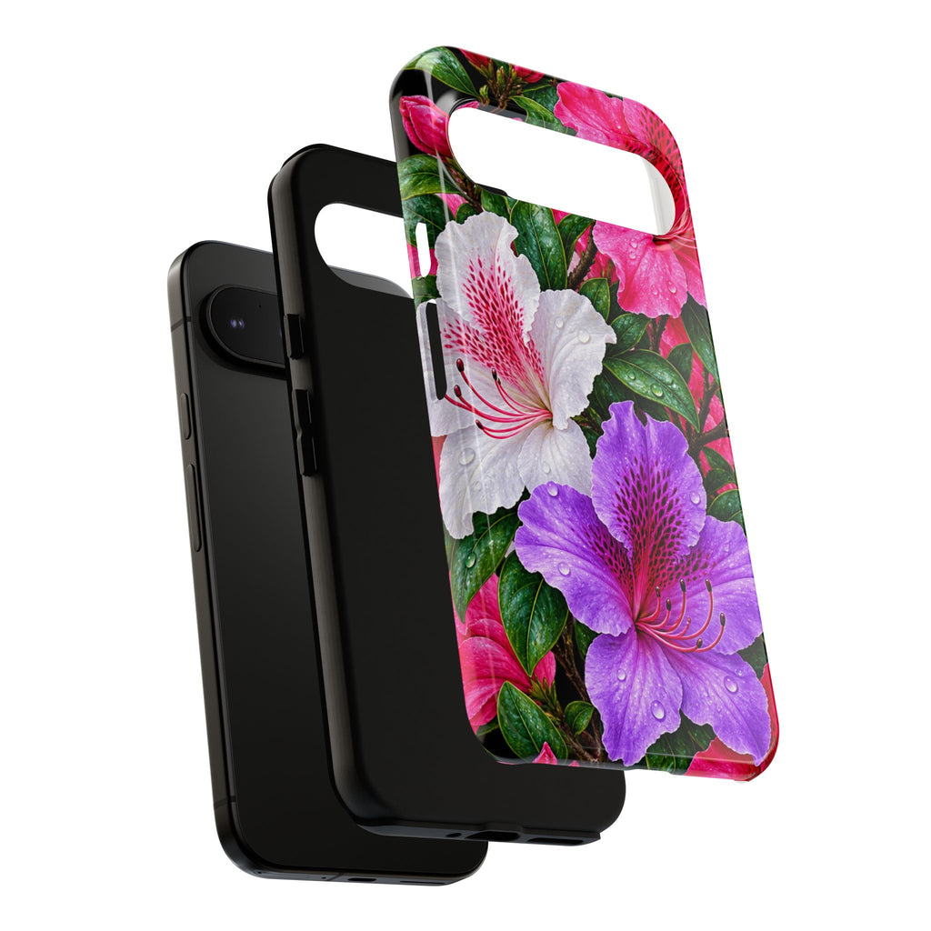 Floral Azalea Phone Case — Vibrant Pink & Purple Blossom Protection