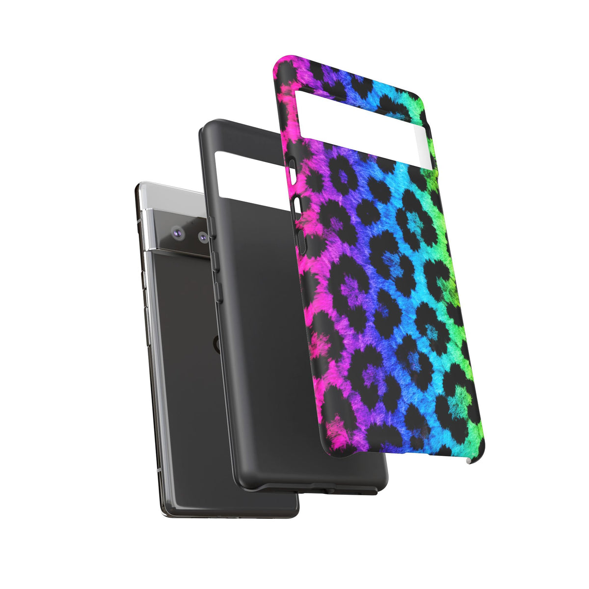 Neon Rainbow Leopard Tough Case – Colorful Animal Print Phone Cover
