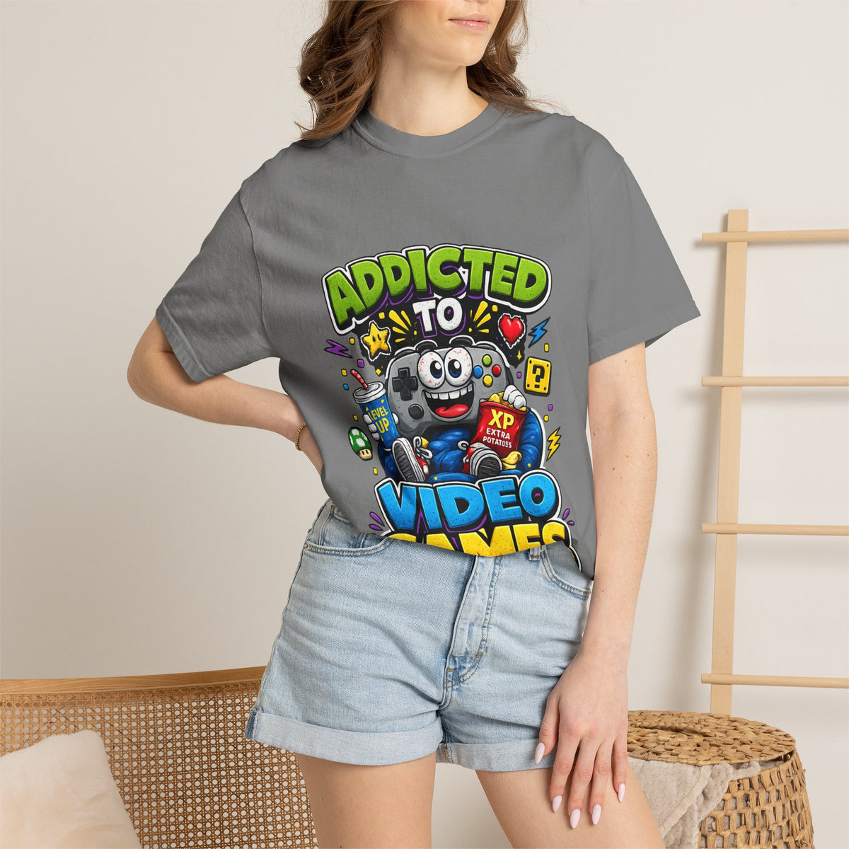 Addicted to Video Games T-Shirt | Gamer Controller Graphic Tee