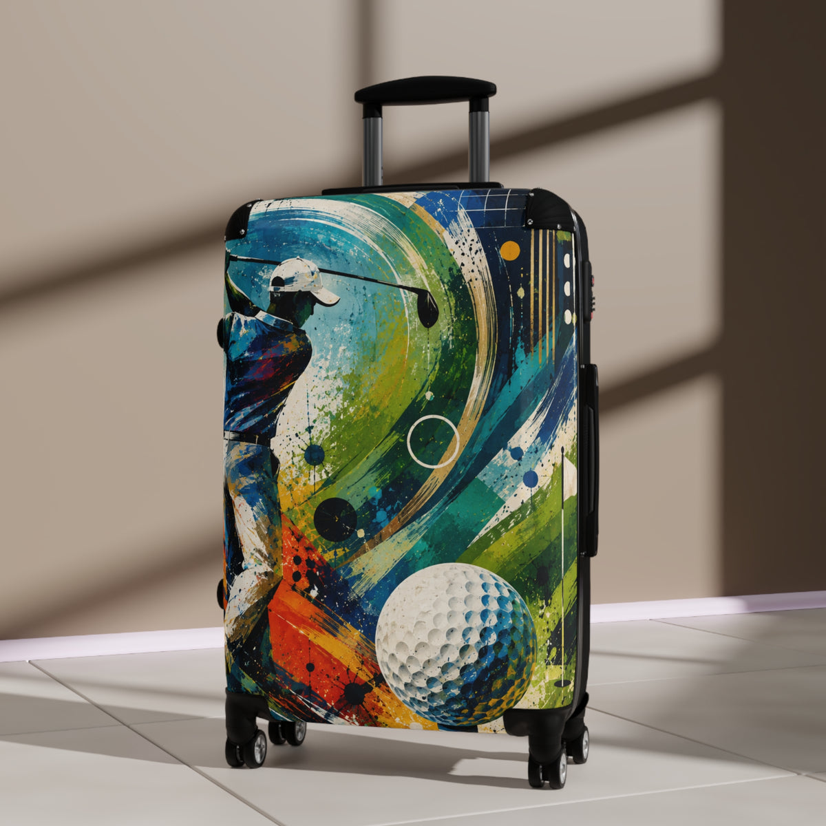 Golf Travel Carry-On Suitcase – Colorful Golfer Art Luggage