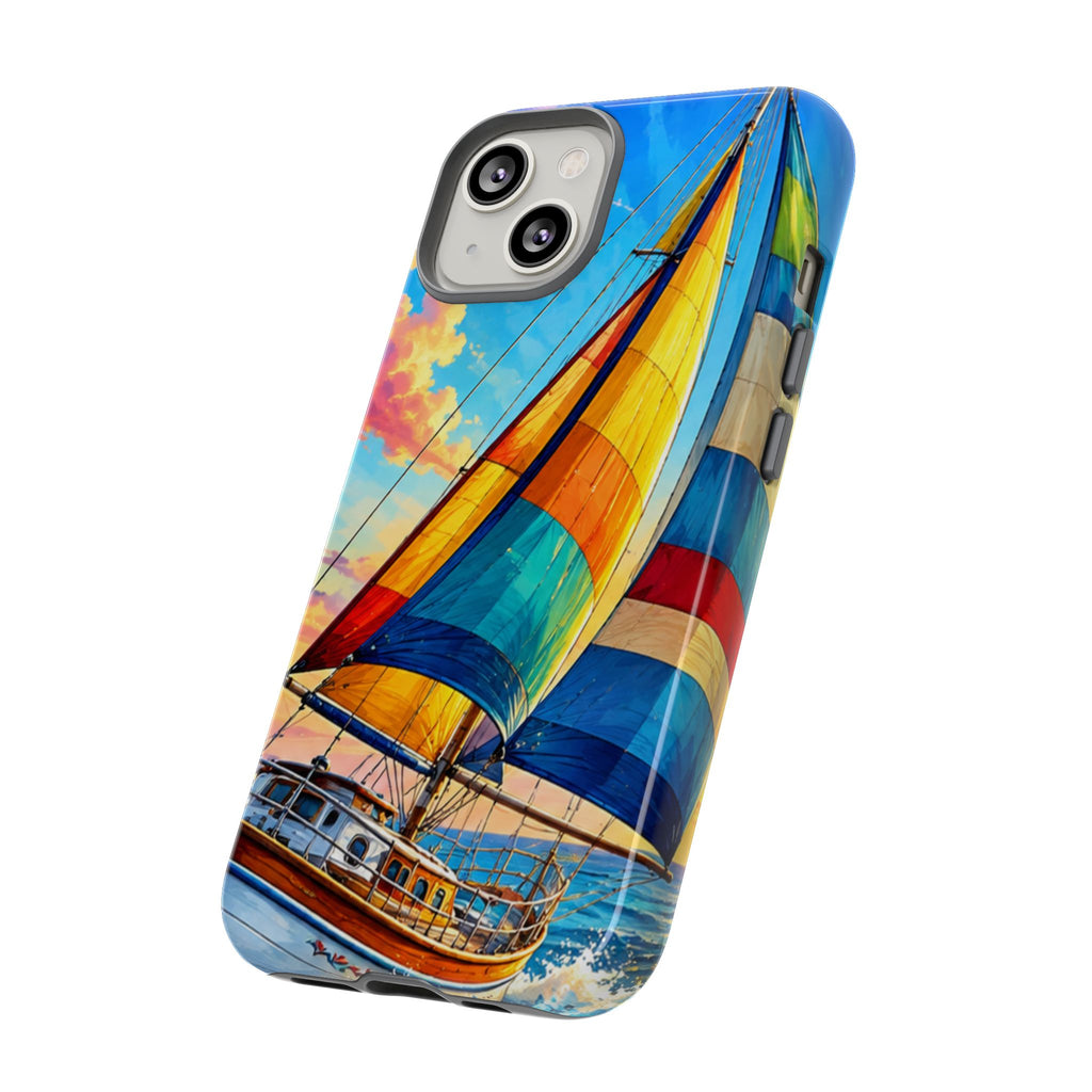 Sailboat Sunset Phone Case — Colorful Nautical iPhone Cover