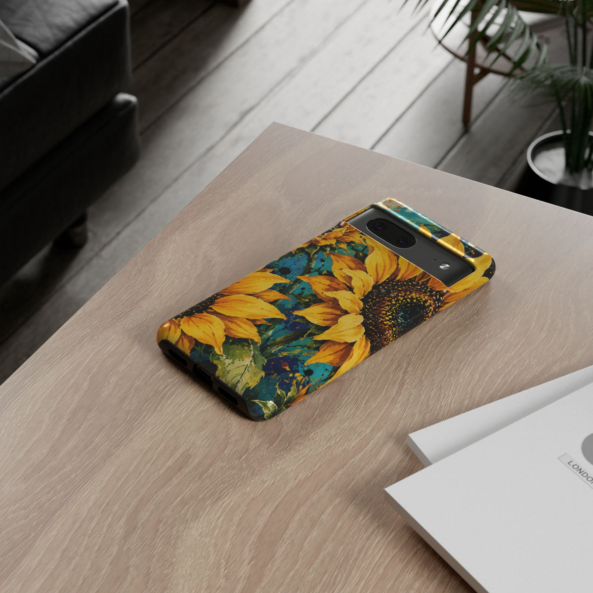 Sunflower Art Phone Case — Vibrant Yellow Floral Tough Case