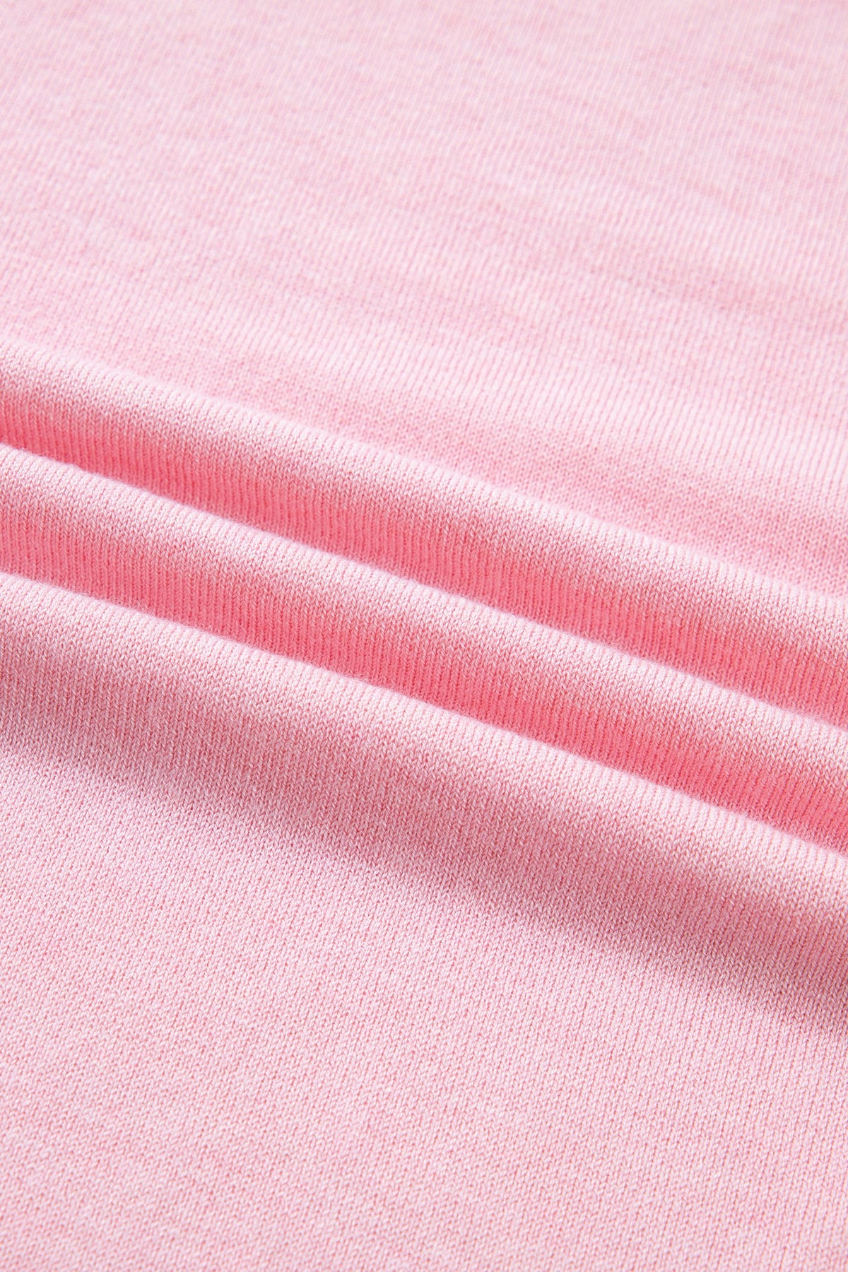 Contrast Wavy Trim Short Sleeve Sweater