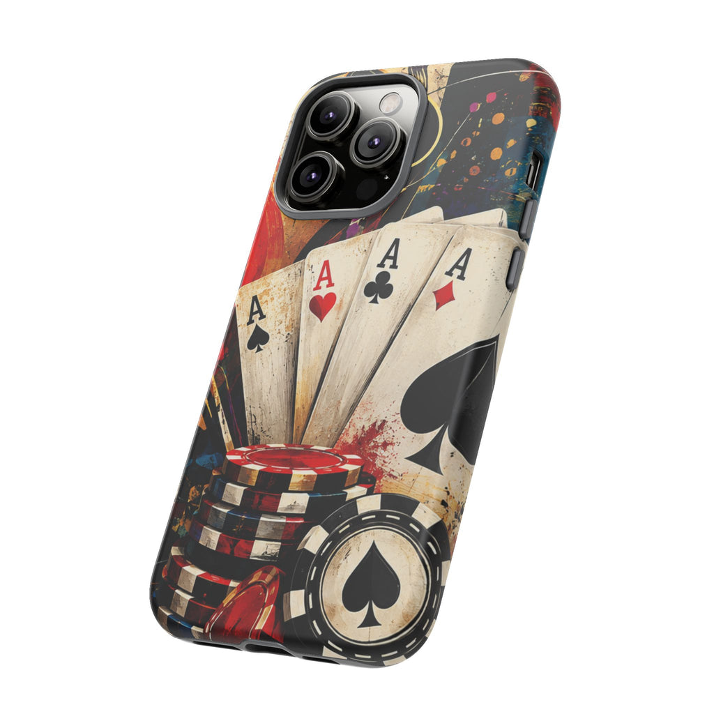 Casino Poker Ace Phone Case — Vintage Playing Cards & Chips Protective Cover