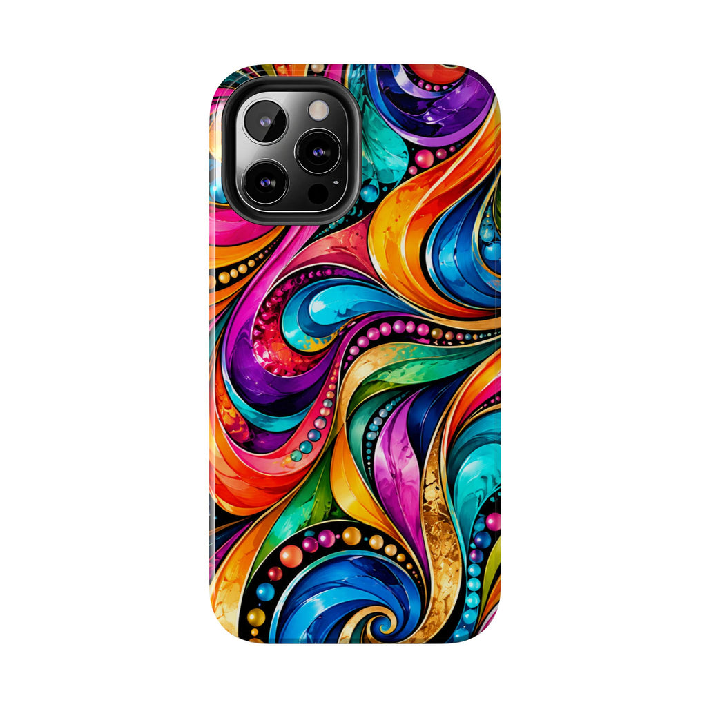 Colorful Swirl Tough Phone Case — Vibrant Abstract Protective Cover