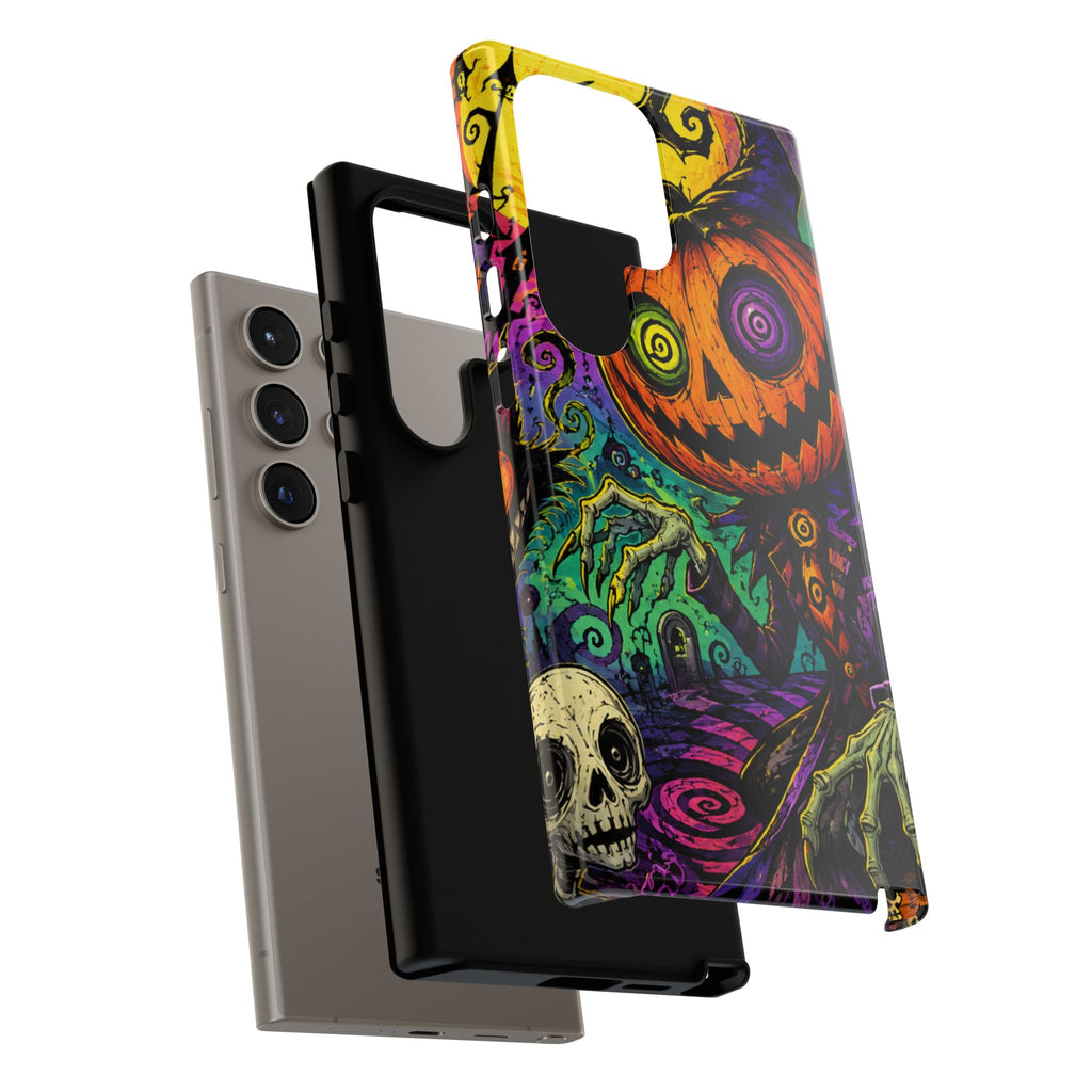 Halloween Pumpkin Skull Phone Case — Psychedelic Jack-o'-Lantern Tough Case