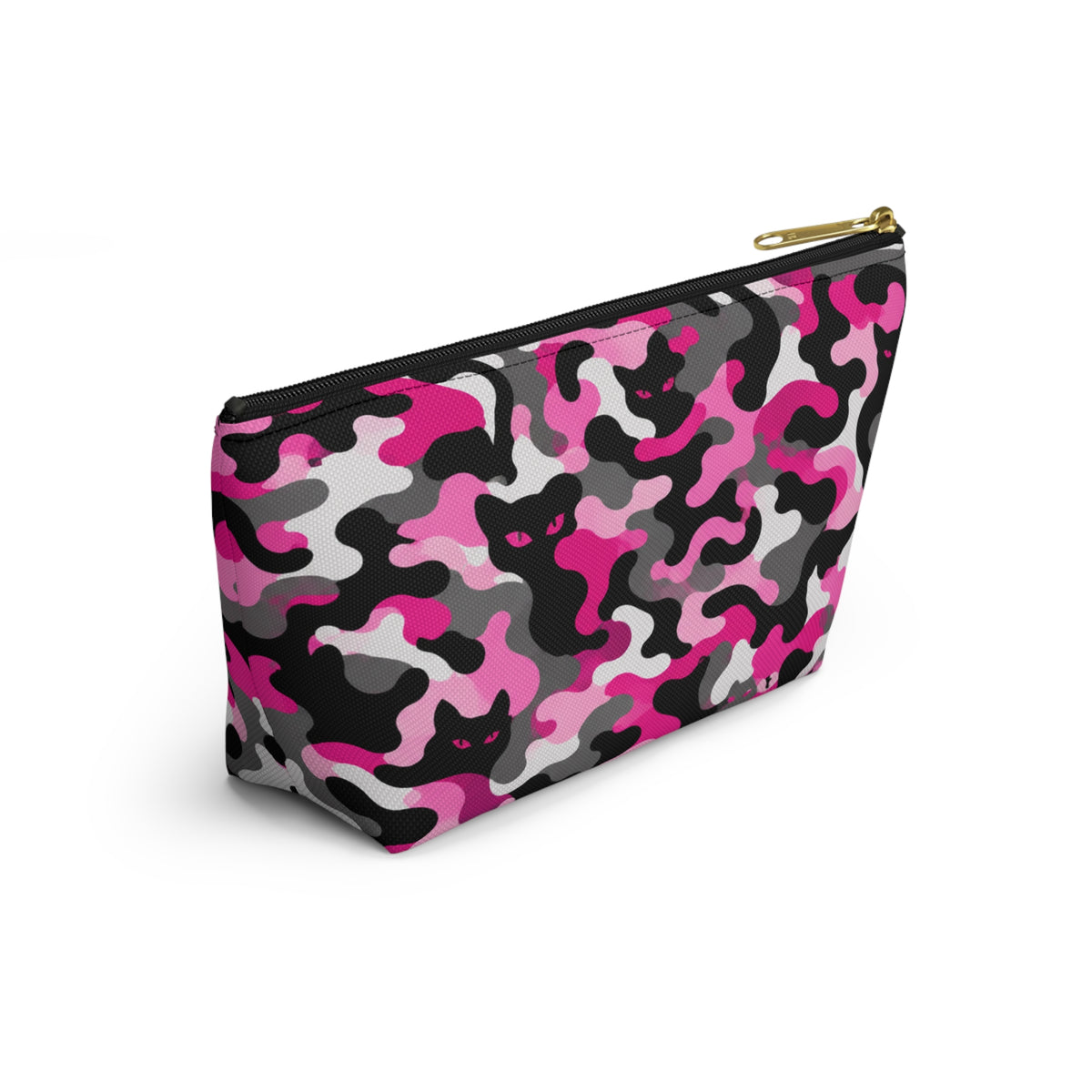 Pink Camouflage Cat Pattern Accessory Pouch
