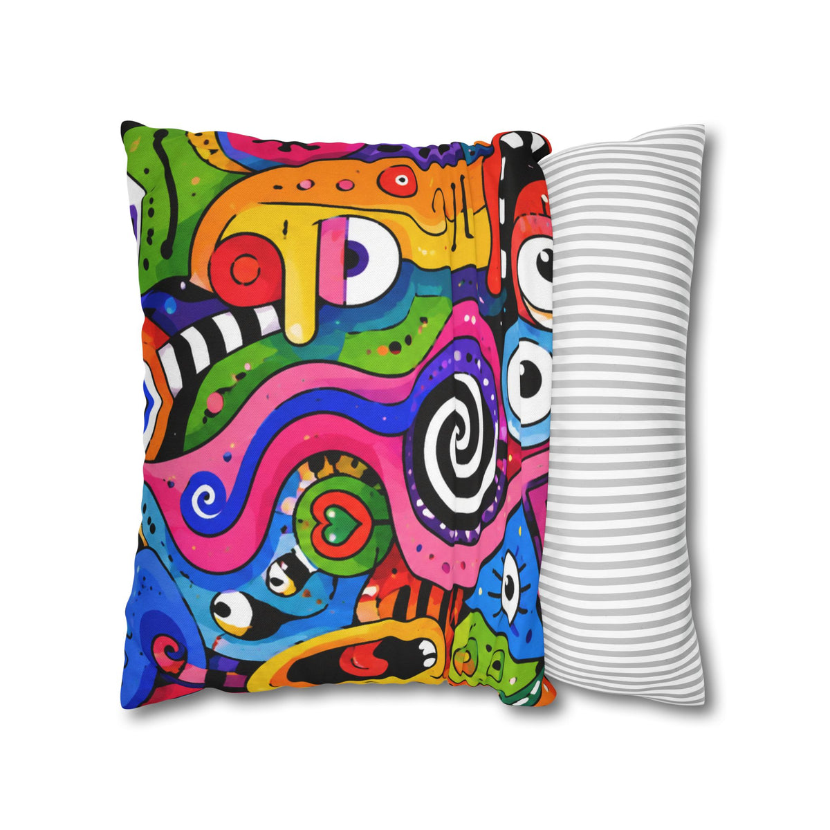 Colorful Abstract Doodle Pillowcase | Spun Polyester Square Pillowcase