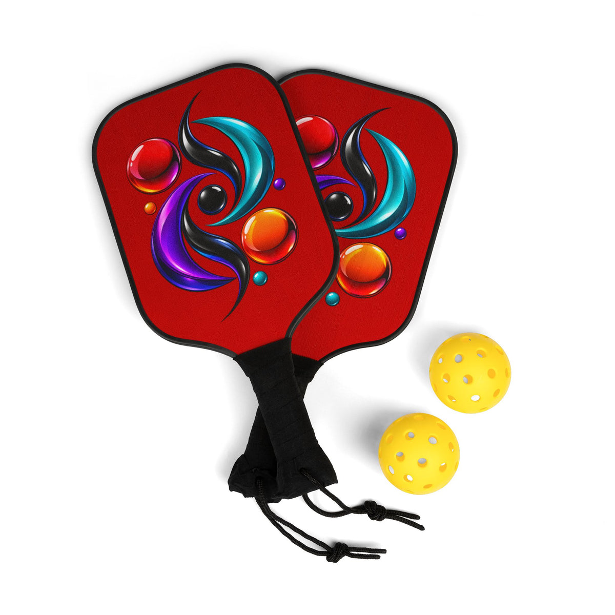 Abstract Swirl Pickleball Paddle Set | Pickleball Kit