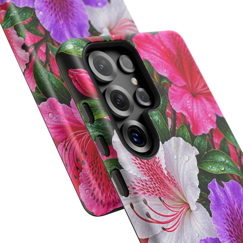 Floral Azalea Phone Case — Vibrant Pink & Purple Blossom Protection