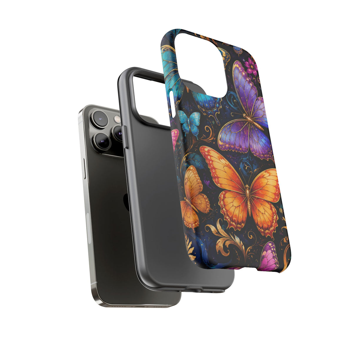 Butterfly Tough Phone Case — Colorful Floral Butterflies Protective Cover