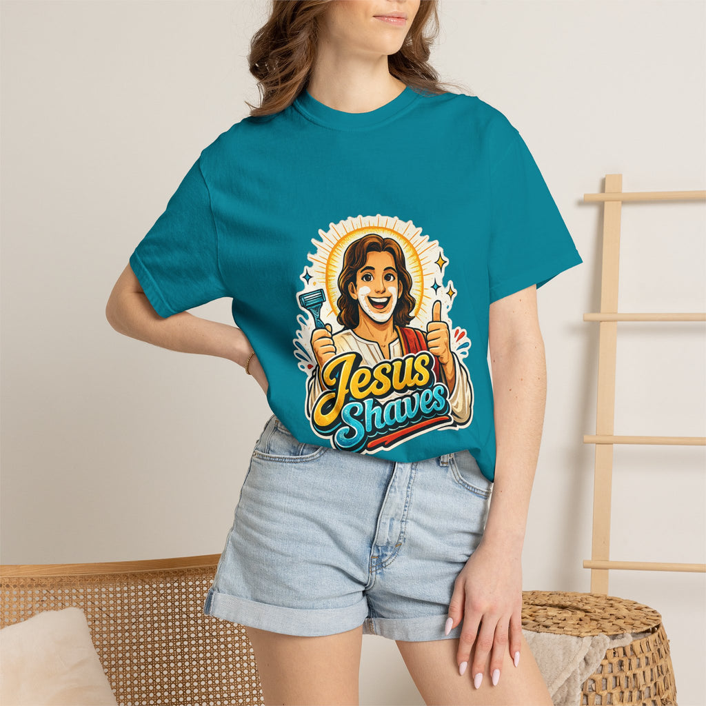 Jesus Shaves T-shirt | Retro Jesus Illustration, Shaving Theme