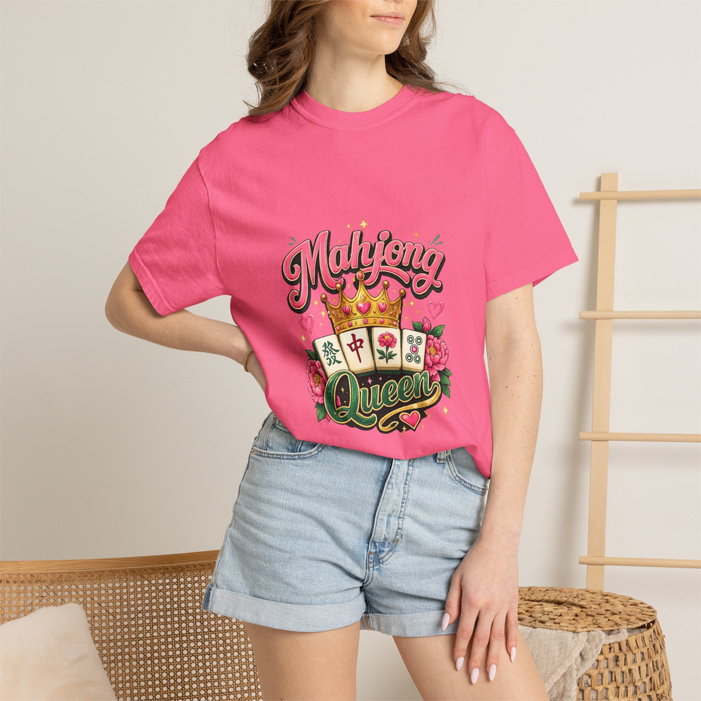 Mahjong Queen T-shirt | Mahjong Tiles Floral Design
