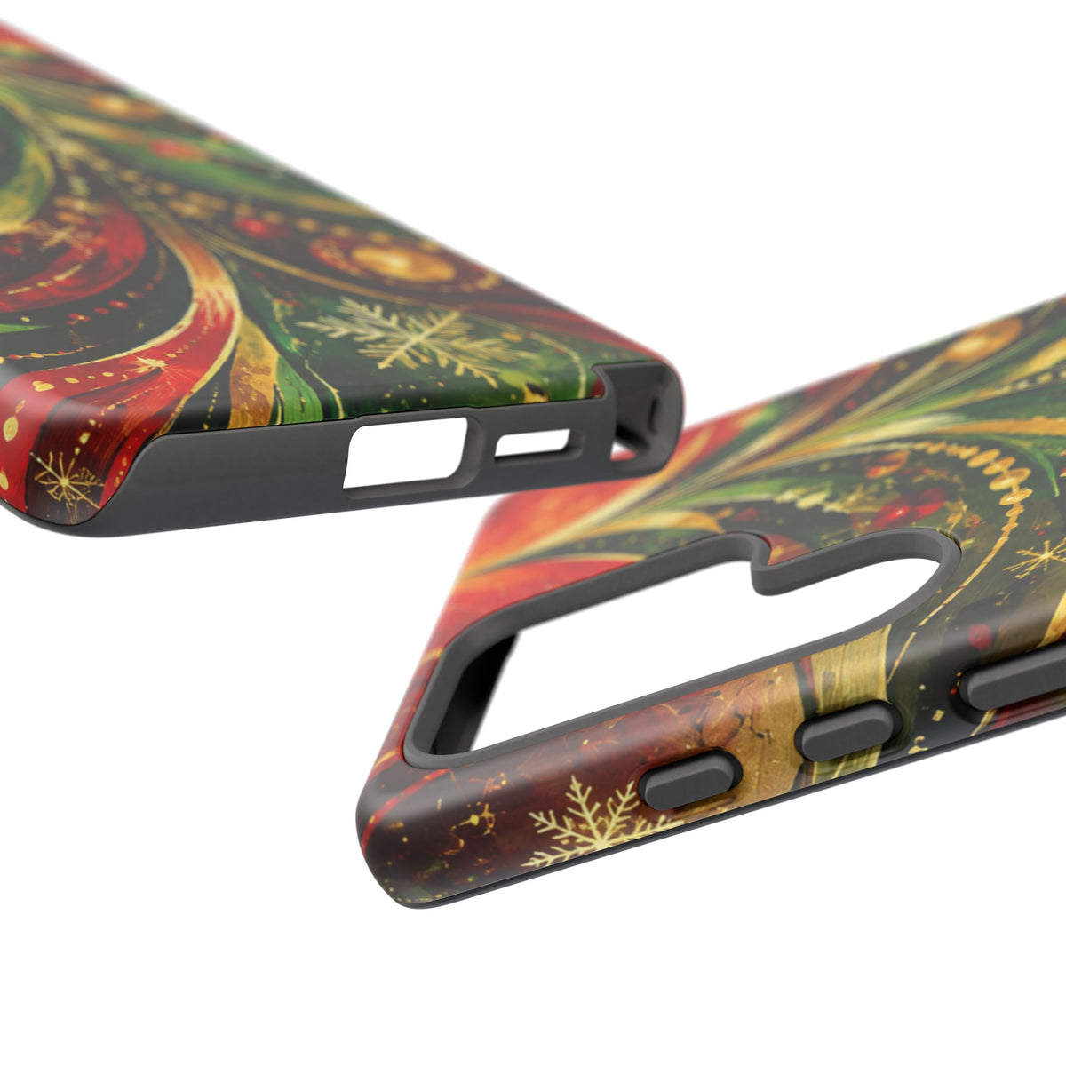 Christmas Tree Tough Phone Case — Festive Red & Green Holiday Phone Cover