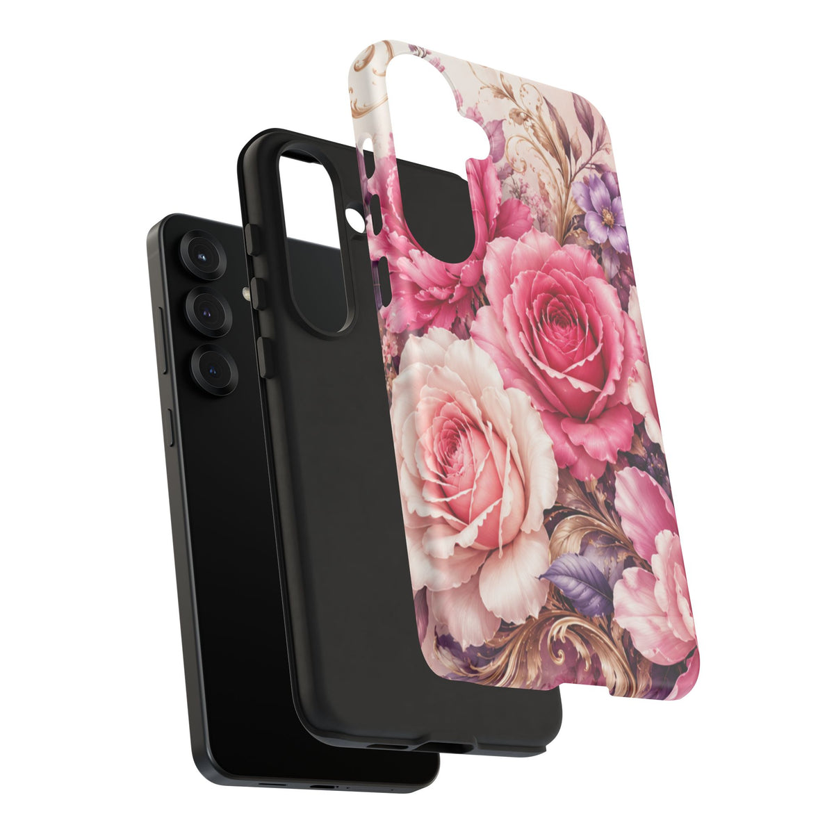 Pink Vintage Roses phone case | floral iPhone cover