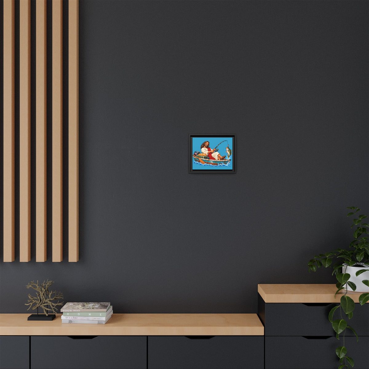 Matte Canvas, Framed (Multi-color) -Jesus Goes Fishing