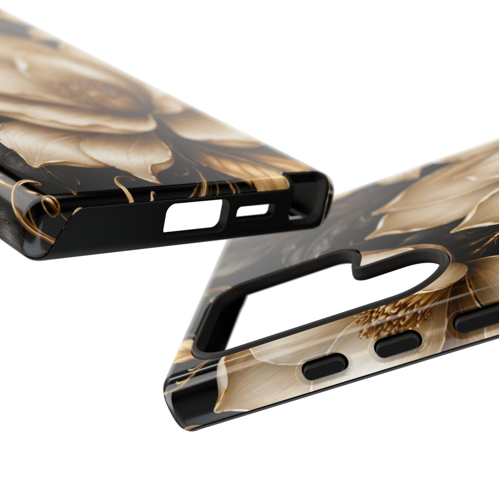 Floral Tough Case — Elegant Gold Magnolia Phone Case