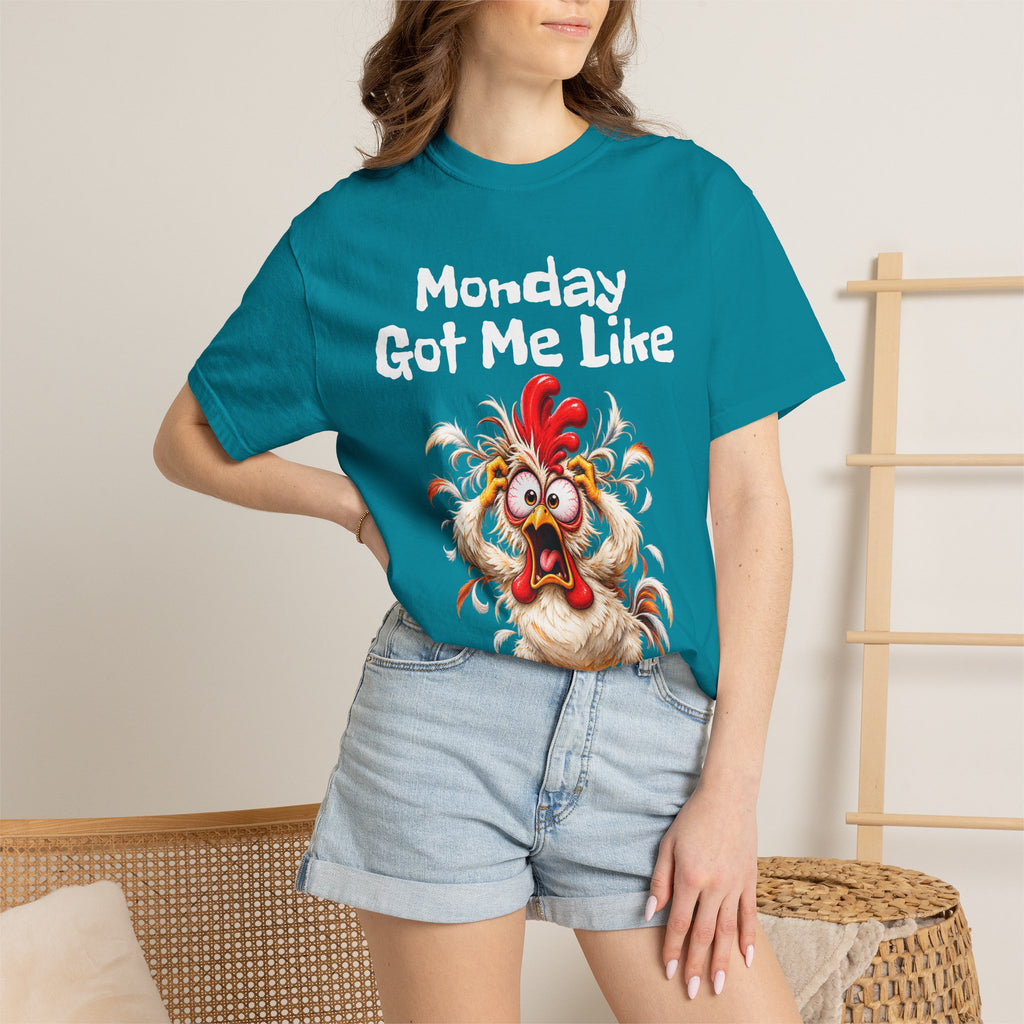 Copy of Monday Got Me Like T-Shirt — Funny Cartoon Chicken Graphic Tee
