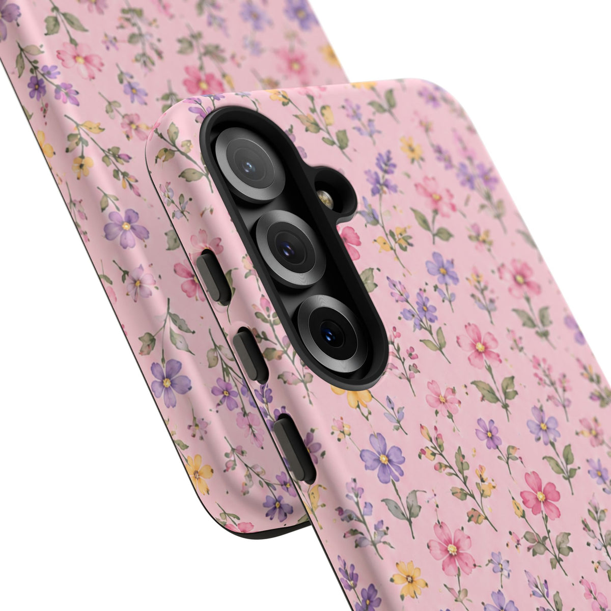 Floral Pink Tough Phone Case — Pastel Wildflower Protective Case