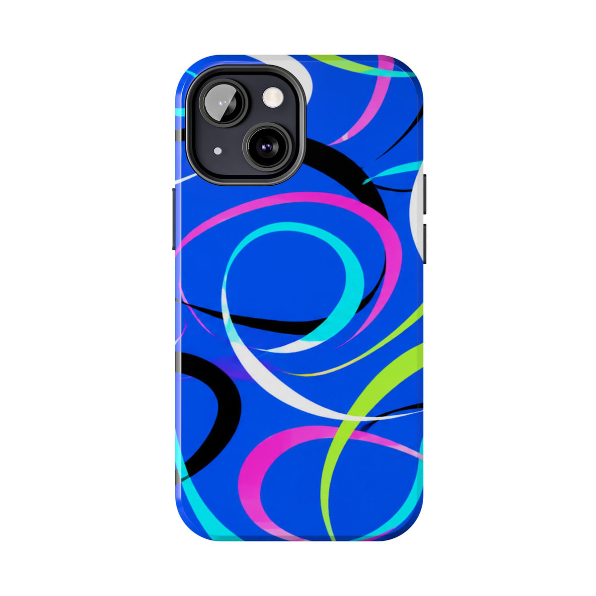 Tough Phone Case — Blue Abstract Swirl Protective Cover
