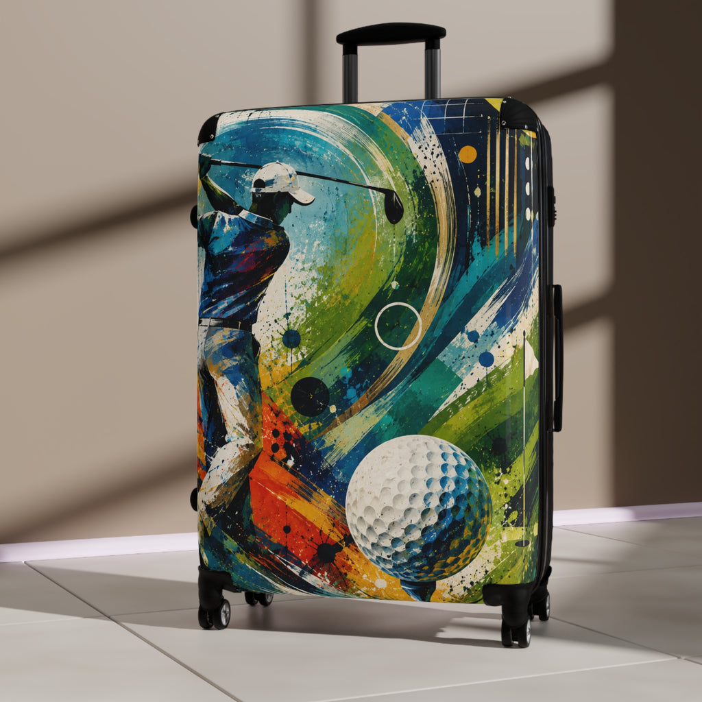 Golf Travel Carry-On Suitcase – Colorful Golfer Art Luggage