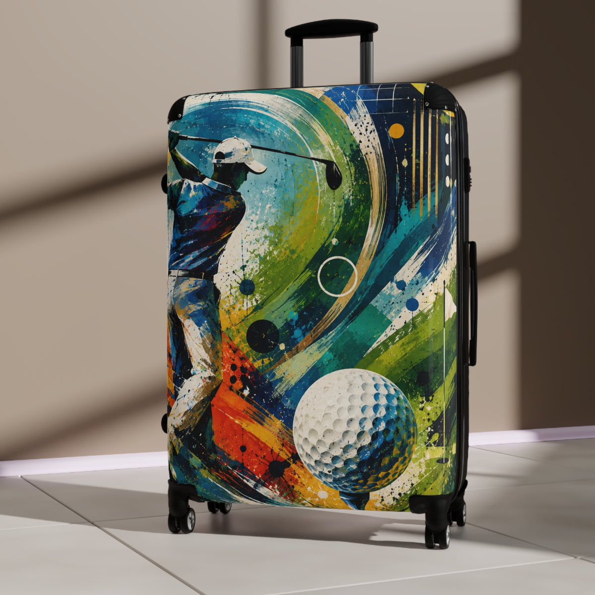 Golf Travel Carry-On Suitcase – Colorful Golfer Art Luggage